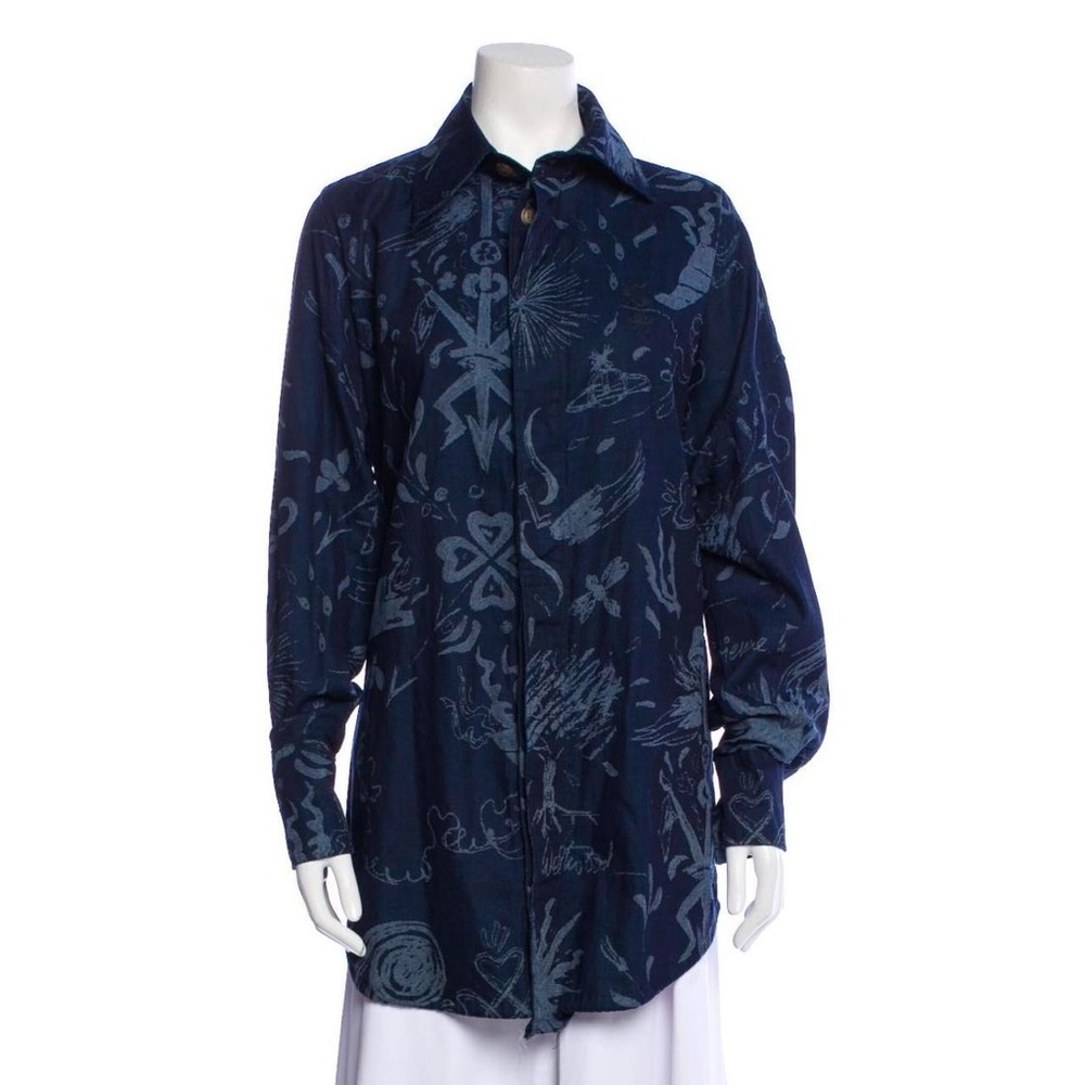 🖤 Vivienne Westwood Anglomania Denim Jacket in Navy Blue / Dark Blue Pattern